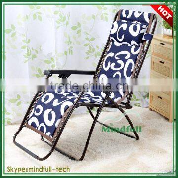 22mm*1mm Steel High Back Folding Chair Zero Gravity Garden Recliner Chair