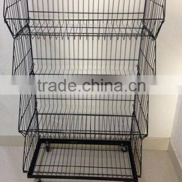 RH-BR02 Powder Coated Wire Storage Basket With Wheels