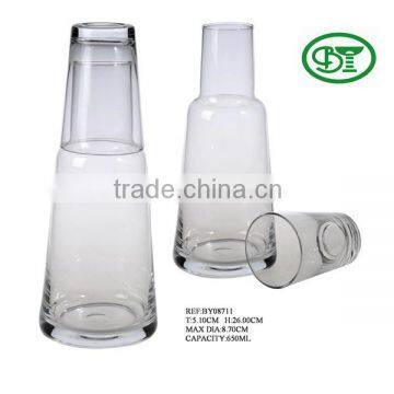 simple clear glass water bottle