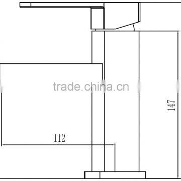 2016 Hot Sale S/S 304 Brushed Treatment Single Handle Deck Mounted Water Tap Waterfall Square Faucet photo-2