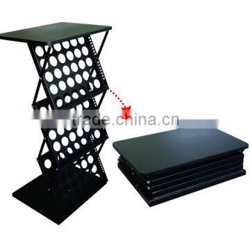 iron literature rack display stand with table