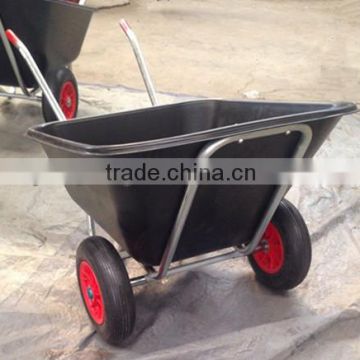 160L two wheels plastic tray garden wheelbarrow , farm wheelbarrows