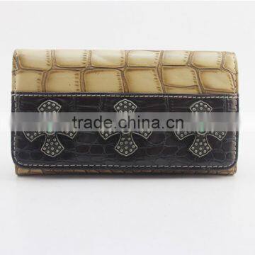 Cowgirl rhinestone cross studded women western style wallets wholesale