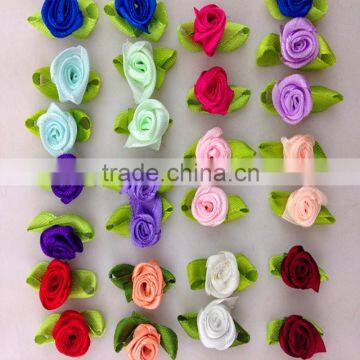 Making satin ribbon Mini flowers artificial, mini rose flowers