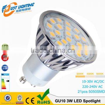 Chrome 3.5w 350lm 24smd 5050 Ra80 2700k 220v Gu10 Led Spotlight Dimmable photo-1