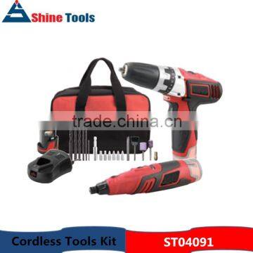 2pcs rechargeable home appliance use repair cordless tools kit