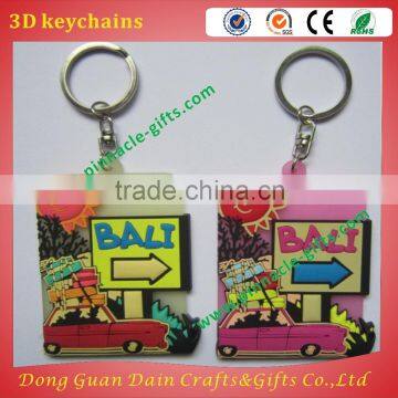 Florida souvenir 3D soft pvc keychains with customer designs