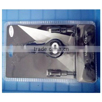 Mobile phone charger packing card /cardboard packing/PVC clear cards packaging