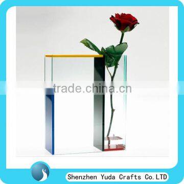 Multifunctional Stylish Flower Holder Stand Acrylic Rectangular Crystal Vase