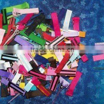 Single Prong Grosgrain Ribbon Full Lined Alligator Hair Clip (FCK-100960030-C)