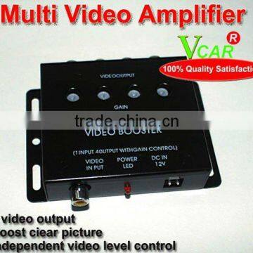 Car 4 way video signal amplifier booster processor