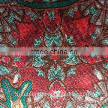 Deer and Fish Print African Print Poly Satin Fabric