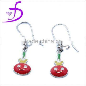 925 sterling silver wholesale enamel kids silver earrings