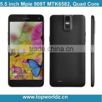 New Arrive 5.5 inch MTK 6582 Quad Core android 4.4 1G+8G Mpie 909Tmobile phone