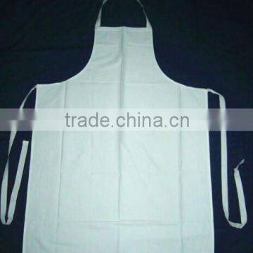 cotton white plain bib apron for hotel and kitchen use