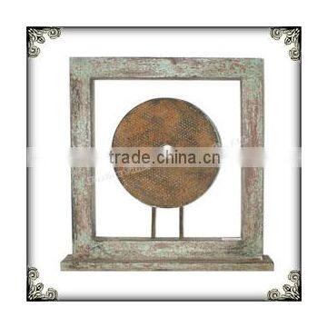 Shabby Chic round wooden distressed home decor