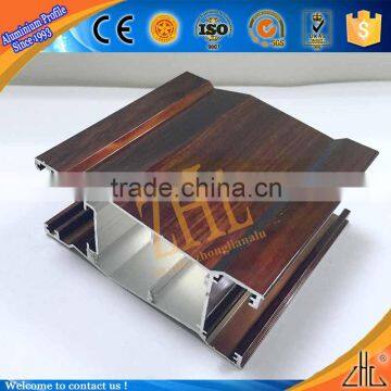 Hot housing sills aluminium wardrobe door frame with comptitive wood grain profile price