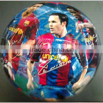 cheap machine stitch PVC star face photo soccer ball/football for promotion
