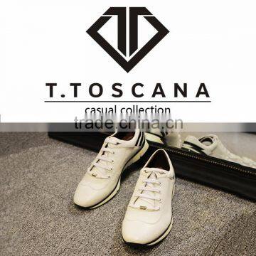 2016 Cheap Genuine Leather Stripe White High Heel Sport Casual Shoes photo-4