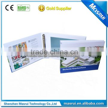 Customized 10 inch lcd video brochure card ,10" tft video folder for Medical industry