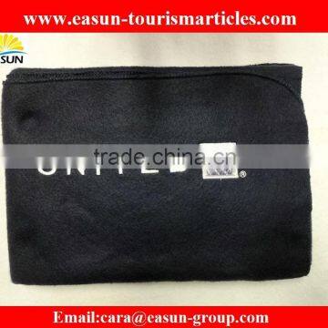 black non-woven fleece airline blanket
