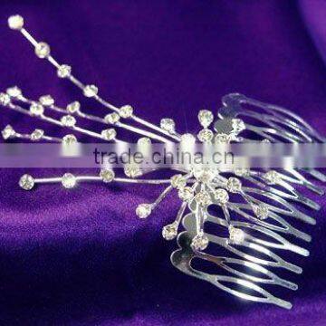 Bridal Wedding Flower Crystal Side / Back Hair Comb CT1191