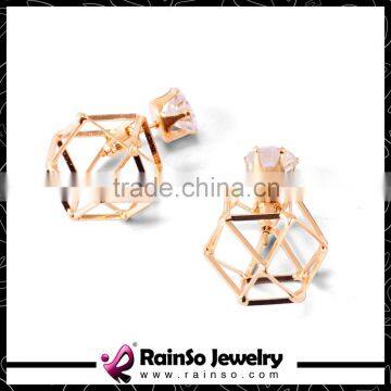 Double Side Earrings Crystal Stud Hollow Bright Pearl Earrings Glass Shining Earrings For Woman photo-2