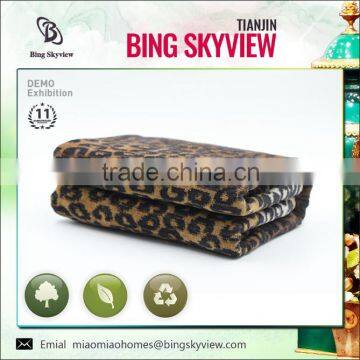 100% Cotton brown leopard bath towel