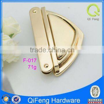F-017 metal lock for novelty bag metal new design hardware triangle mortise lock