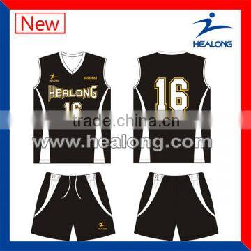 Sexy Sleeveless Black Volleyball Uniforms