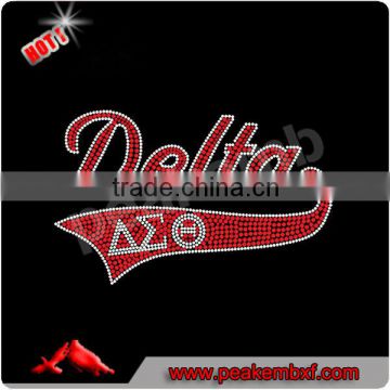 Rhinestone Delta Sigma Theta motif clothing embellishment