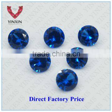 Round brilliant shape lab created blue sapphire #113 spinel gemstones