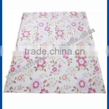 Flower Print Coral Fleece Blanket