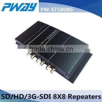 8 input 8 output SD/ HD/ 3G to SDI repeater and splitter Support all the SDI format