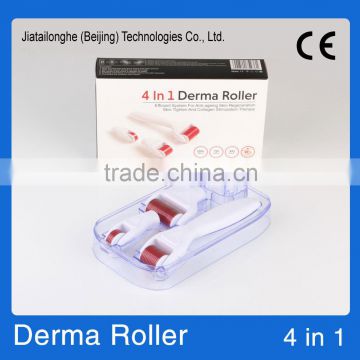 anti aging wrinkle removal micro derma roller kits DRS 4 in 1 derma roller with replacement heads