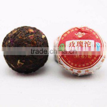 in Bulk Yunnan Puer Shu Tuocha Tea Blended With Rose Flower photo-3