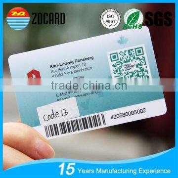 CR80 Printable PVC Barcode Plastic Loyalty Card