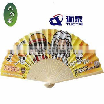 hot sale customized paper bamboo fan promotional hand fan for gifts and wedding