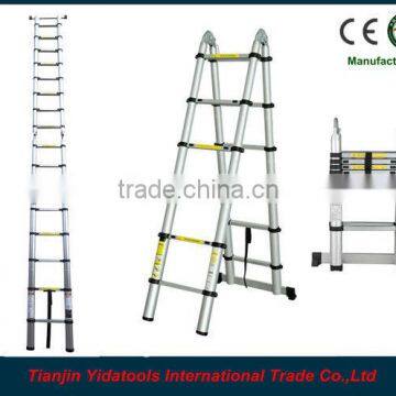 2x8 steps 5m EN131 aluminum folding extension ladder