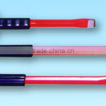 Cold chisel with rubber holder