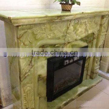 MODERN DESIGN AFGHAN GREEN JADE ONYX FIREPLACES