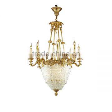 Unique Design Lobby Pendant lamp with Crystal Light, Luxury Bronze Chandelier Half Ball Round Crystal Drop