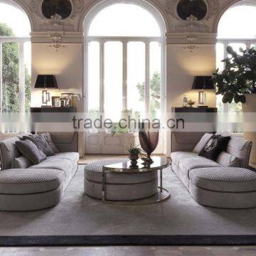 Italy Style Living Room Sectional Sofa Set/ Post-Modern Design Fabric Chesterfield Couch Daybed/ Luxury Stylish U-shape Sofa Set photo-5