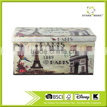 Decorative Storage Footstool/Paris Printing Footsool
