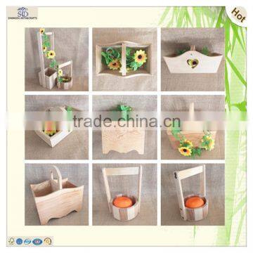 Wholesales Heart Hole Carved Short Long Handle Wood Bucket photo-6