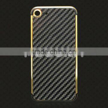 Carbon fiber metal cover for iPhone7 24k gold plated back housing