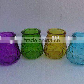 colored glass candle holder/glass candle jar