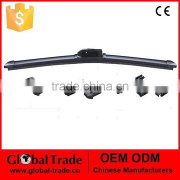 Universal Type Flat Wiper With Multi-Adapter.DOUBLE Spring Steel. 6 Adaptors P0007