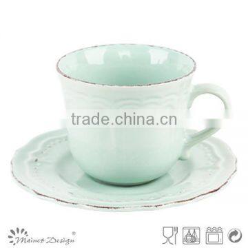 Ceramic Embossed Cup and Saucer High Quality Embossed Cup and Saucer photo-3