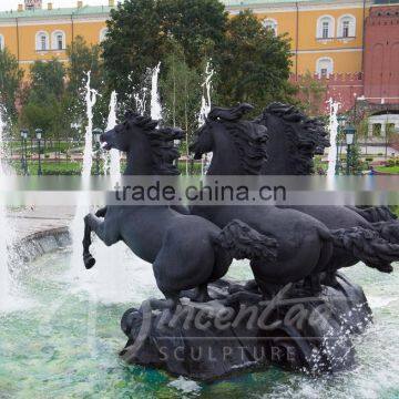 Large Outdoor Copper Sculptures Metal Bronze Horse Fountain photo-2
